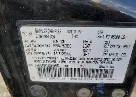 2002 Jeep Liberty Sport из США, поврежденный, VIN 1J4GL48K12W200043